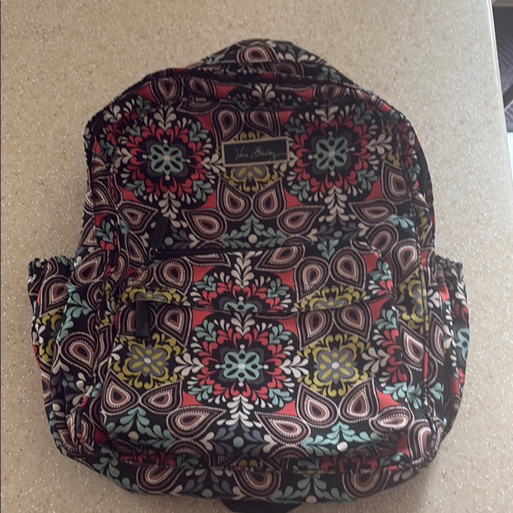 Vera Bradley Red and Blue Backpack with Quilted Design